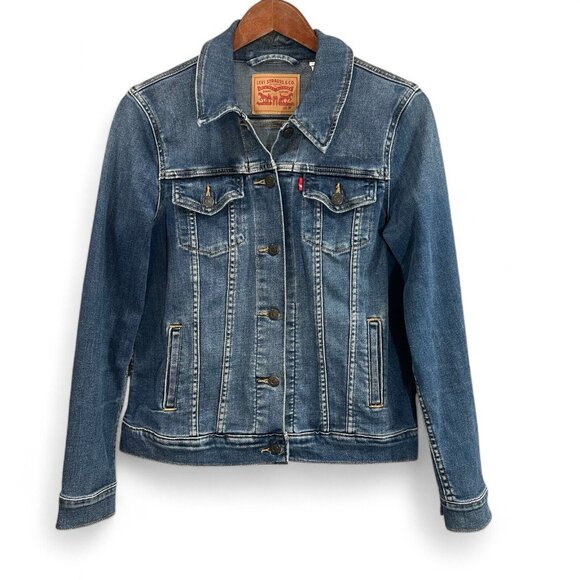 Levi's Women's Original Trucker Denim Jacket Size Medium Blue Jean Jacket - Picture 1 of 14